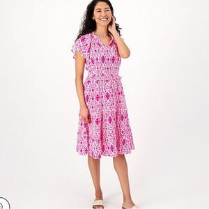 Destination 365 Flutter Sleeve Tiered Dress Sz XL